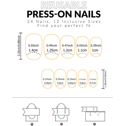 ARTAUG 24PCS Short Press On Nails Square Red High Saturation Glisten Press On Nails Full Cover Fake Nail Set Nails Charms