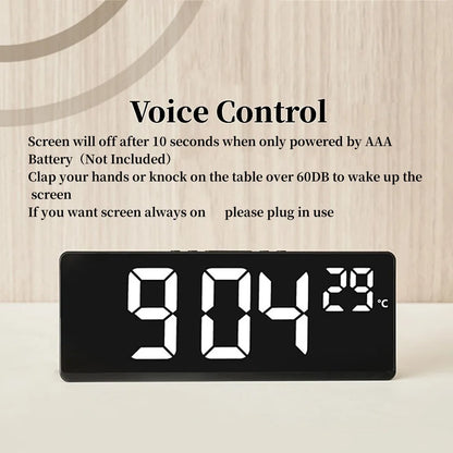 Multi-function Electronic Clock Multi-set Alarm Clock Mirror Clock Home Decoration Simple Large Screen Clock