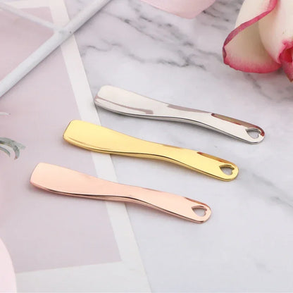 Metal Makeup Spatula Zinc Alloy Curved Scoop Facial Mask Eye Cream Mixing Brush Mini Spoon Stick Skincare Cosmetic Beauty Tool