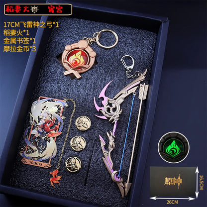 Genshin Impact Peripheral Bookmarks Vision of God Pendants Keychains Servant Weapon Models Combination Sets Gifts and Presents
