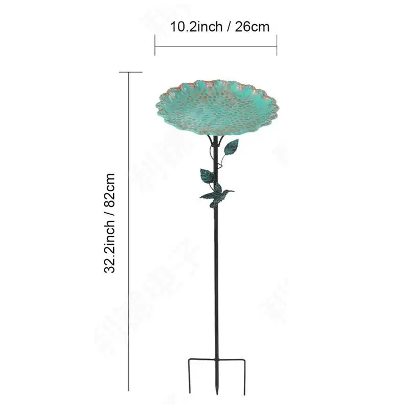 Garden Bird Bath Decorative Outdoors Garden Feeder Bowl Multi-Functional Rust-Proof Standing Bowl For Farm Pathway Patio Garden