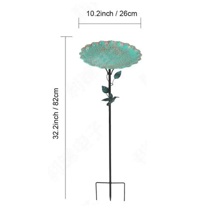 Garden Bird Bath Decorative Outdoors Garden Feeder Bowl Multi-Functional Rust-Proof Standing Bowl For Farm Pathway Patio Garden