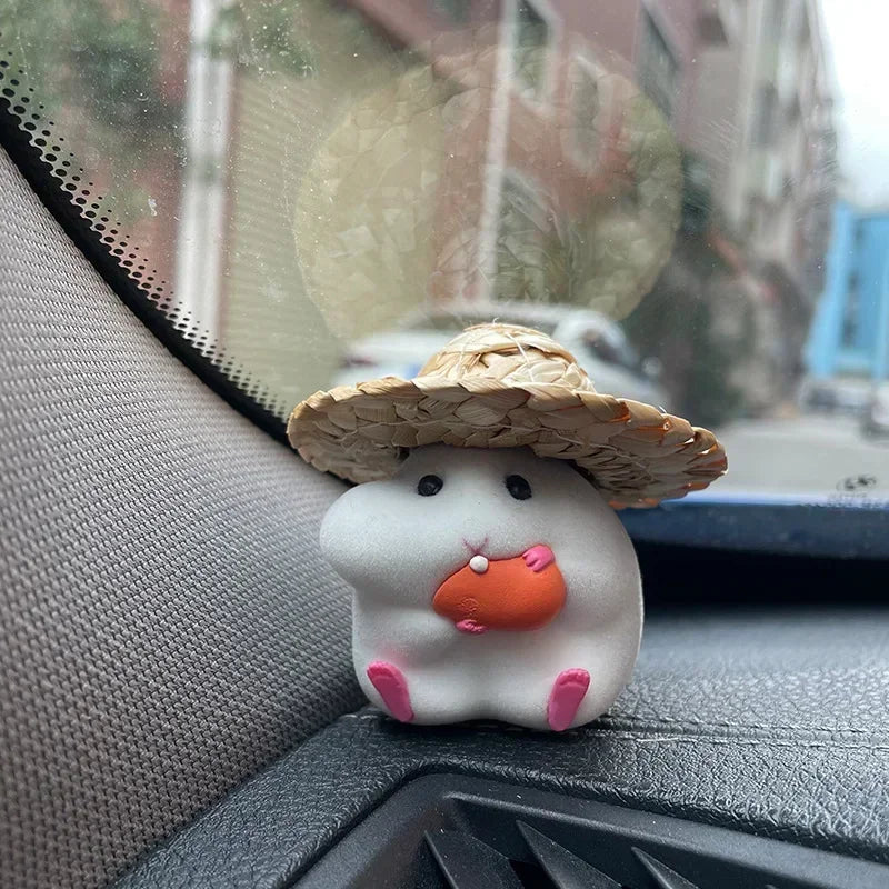 Home Decoration Cute Hatted Coin Hamster Luxury Home Decor For Car Interior Hanging Home Accessories Pendant desk decoration