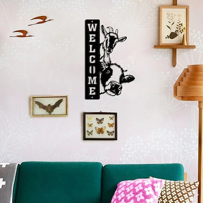 HelloYoung Decorative Signs Plaques,Farm House Sign, Cow Sheep Sign, Welcome Farm Sign ,Farm Wall Art Barn Decor, Ranch Decor