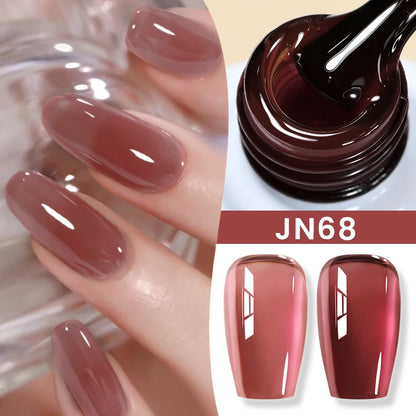 BORN PRETTY Jelly Nude Gel Nail Polish 10ml Light Pink Peach Translucent Color UV Light Cure Gel Varnish Nail Art DIY at Home