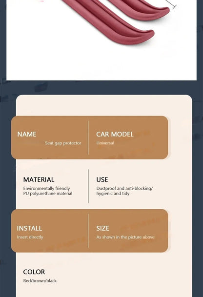 Car Seat Gap Filler Universal Flexible Back Seat Gap Protector For Seat Bottom Crevice Filler Auto Interior Decro Strip