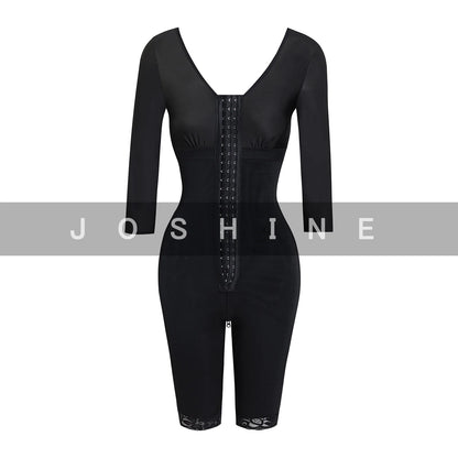 Shapewear jumpsuit with short sleeves Fajas Colombianas Tummy Control Butt Lifter Body Shaper Postpartum Girdle Waist Trainer