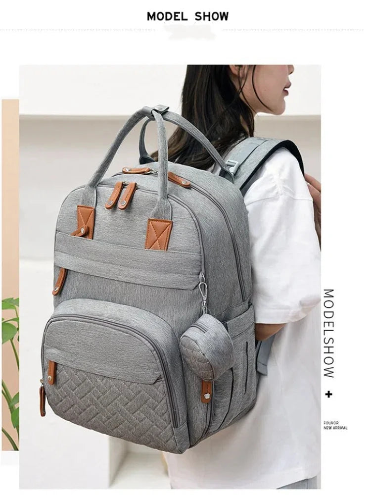 Diaper Bag Backpack Baby Essentials Travel ToteWaterproof with Multi-function Changing Station Pad Stroller Straps Big Mommy Bag