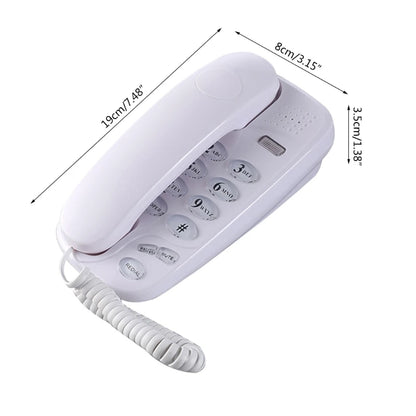 KXT-580 Wall-Mounted Telephone Wall Phone Fixed Landline Wall Hanging Telephones with Call Light Redial for Home Office