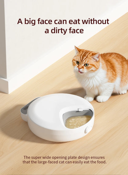Automatic Pet Feeder Smart Cat Food Dispenser for Wet Food and Dry Food, Cat Automatic Feeder ，Ice box sold separately