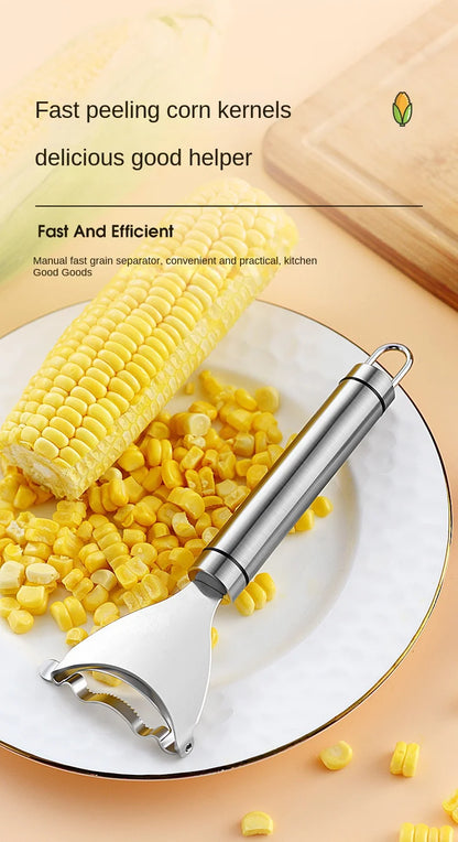 Stainless Steel Corn Peeler Corn Thresher Easy Peel Corn Stripper Handle Corn Knives Peeler Kitchen Fruit and Vegetable Tools