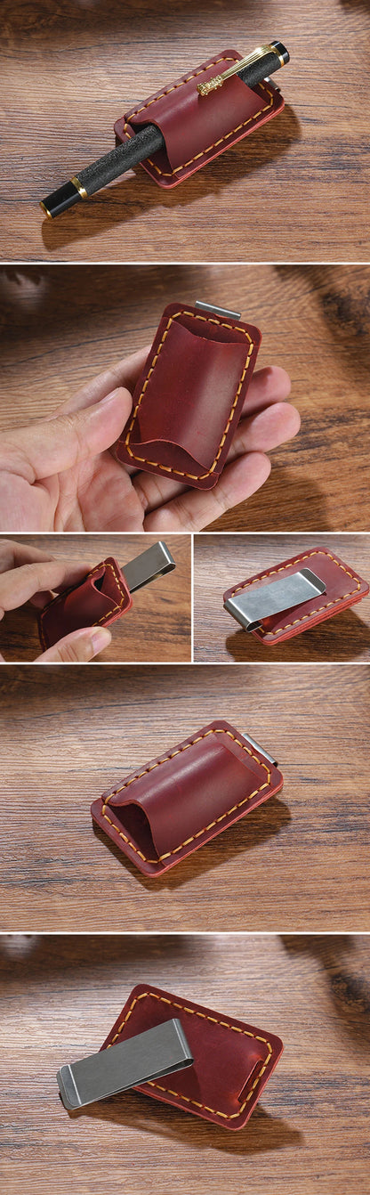 Leather Notebook Pen Holder with Clip Bookmark Book Accessories Convenient Portable Travel Supplies Office School Stationery