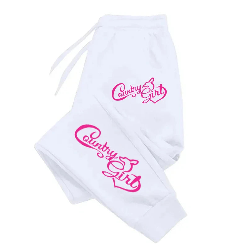 The Country Girl Printing  Pants Woman Drawstring Pocket Sweatpant Sport Fashion Joggers Casual Autumn Joggers