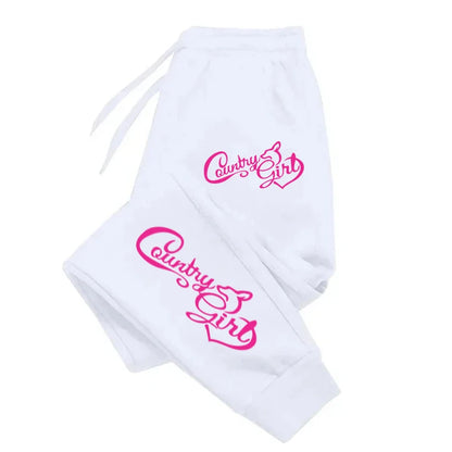 The Country Girl Printing  Pants Woman Drawstring Pocket Sweatpant Sport Fashion Joggers Casual Autumn Joggers