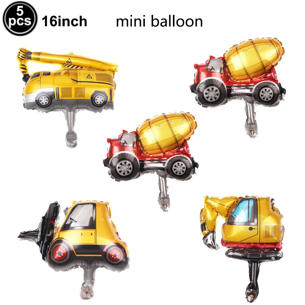 Construction Party Disposable Tableware Plates Cups Napkins Tablecloth Construction Truck Party Decor Excavator Party Favors