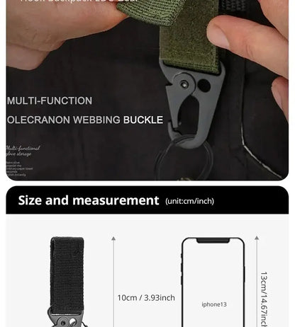 2pcs Tactical Hook Buckle, Mountaineering Hook Buckle Key Bag Accessories Hook Buckle Strap, Triangle Keychain for Outdoor Use