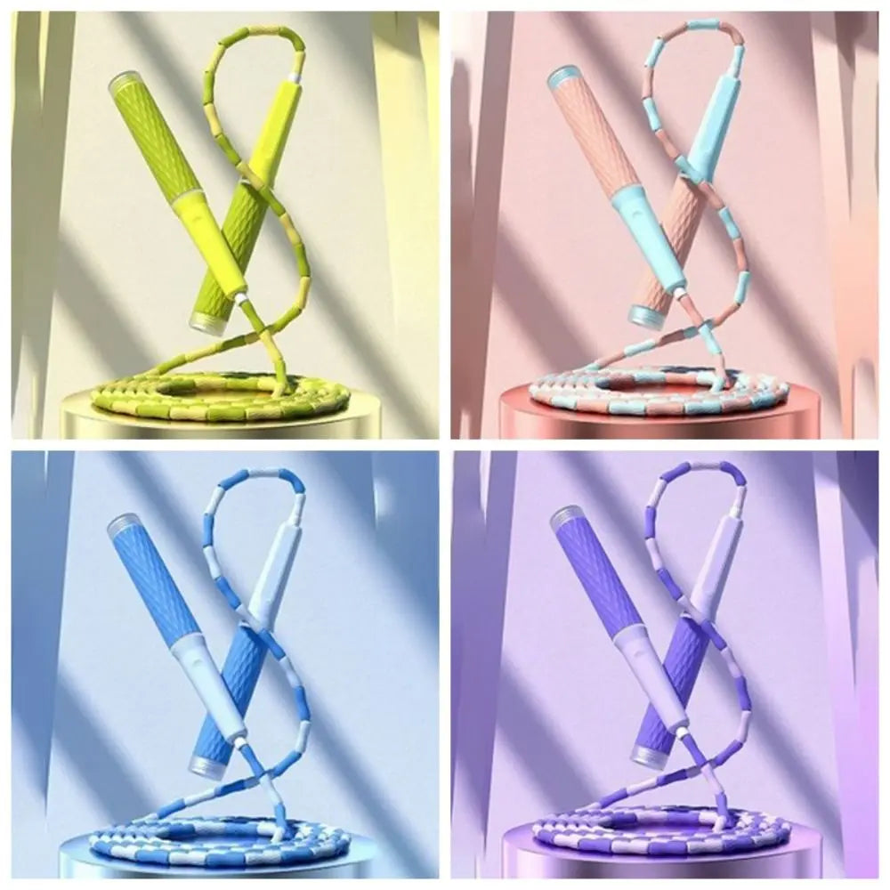 Strong Flexibility Skipping Rope Not Entangled Adjustable Soft Beaded Segmented Fitness Jump Rope Unisex Environment Protection