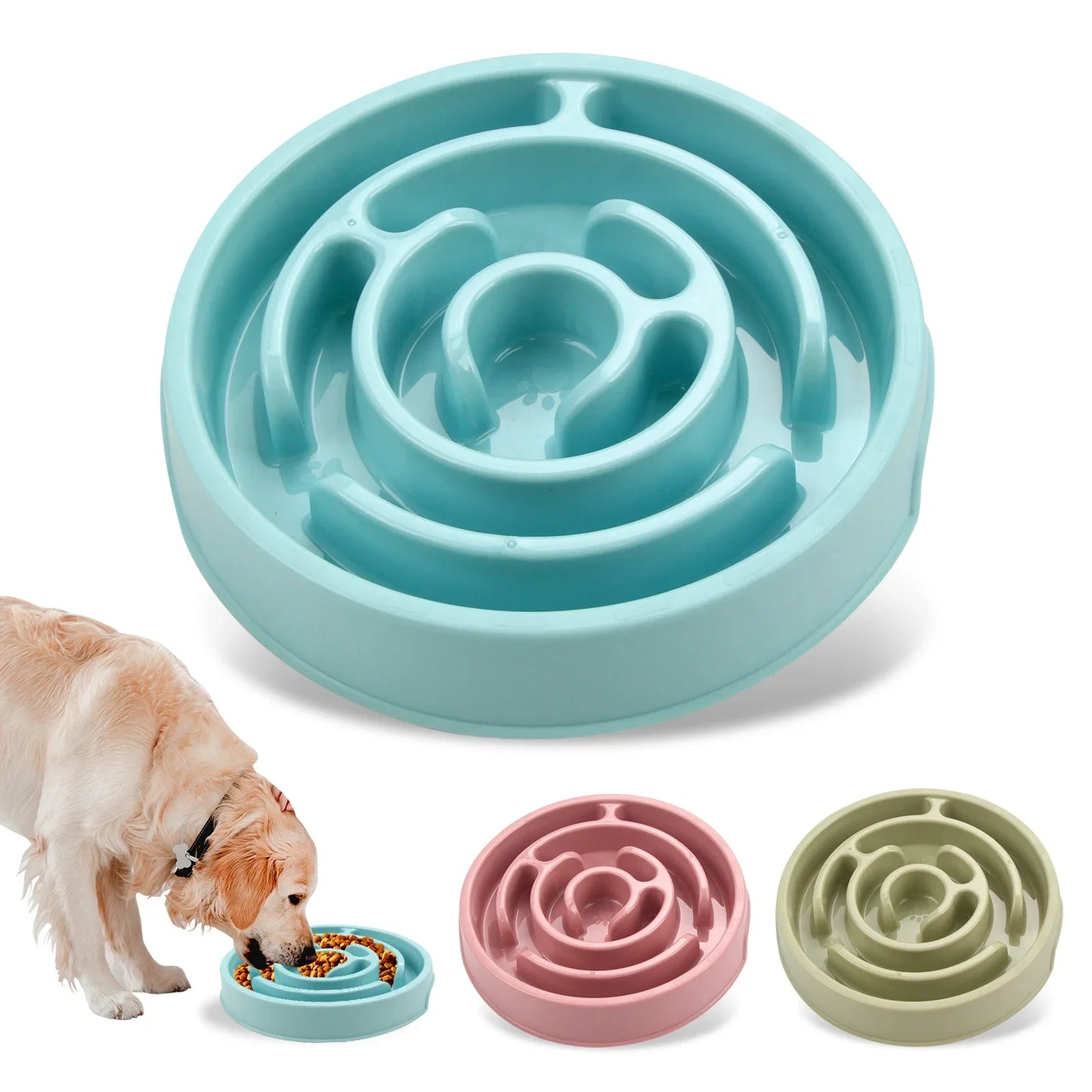 Pet Slow Food Bowl Non-Slip Anti-Gulping Eco-Friendly Durable Feeder for Dogs Cats Puppies All Sizes Ecological Dog Bowl Dog Bow