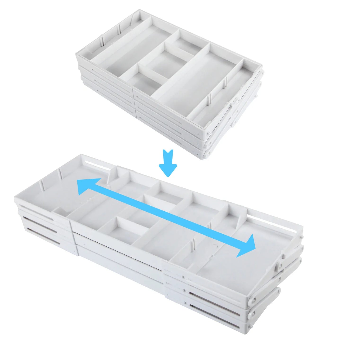 2/3 Tier Drawer Organizer Multi Level Collapsible Expandable Desk Organizer Trays for Office Supplies, Kitchen Gadgets Utensils