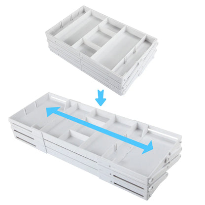 2/3 Tier Drawer Organizer Multi Level Collapsible Expandable Desk Organizer Trays for Office Supplies, Kitchen Gadgets Utensils
