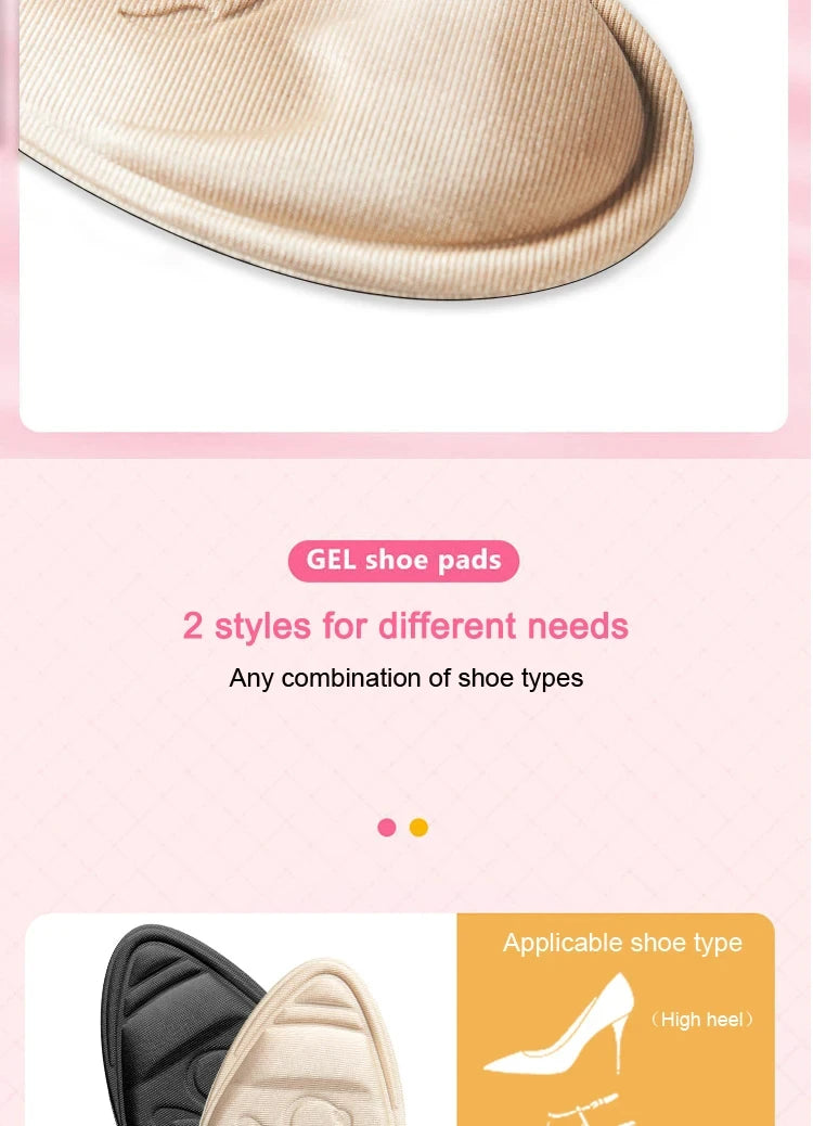 Half Insoles for Shoes Inserts Forefoot Pad Non-slip Sole Toe Plug Cushion Reduce Shoe Size Filler High Heels Pain Relief Pads