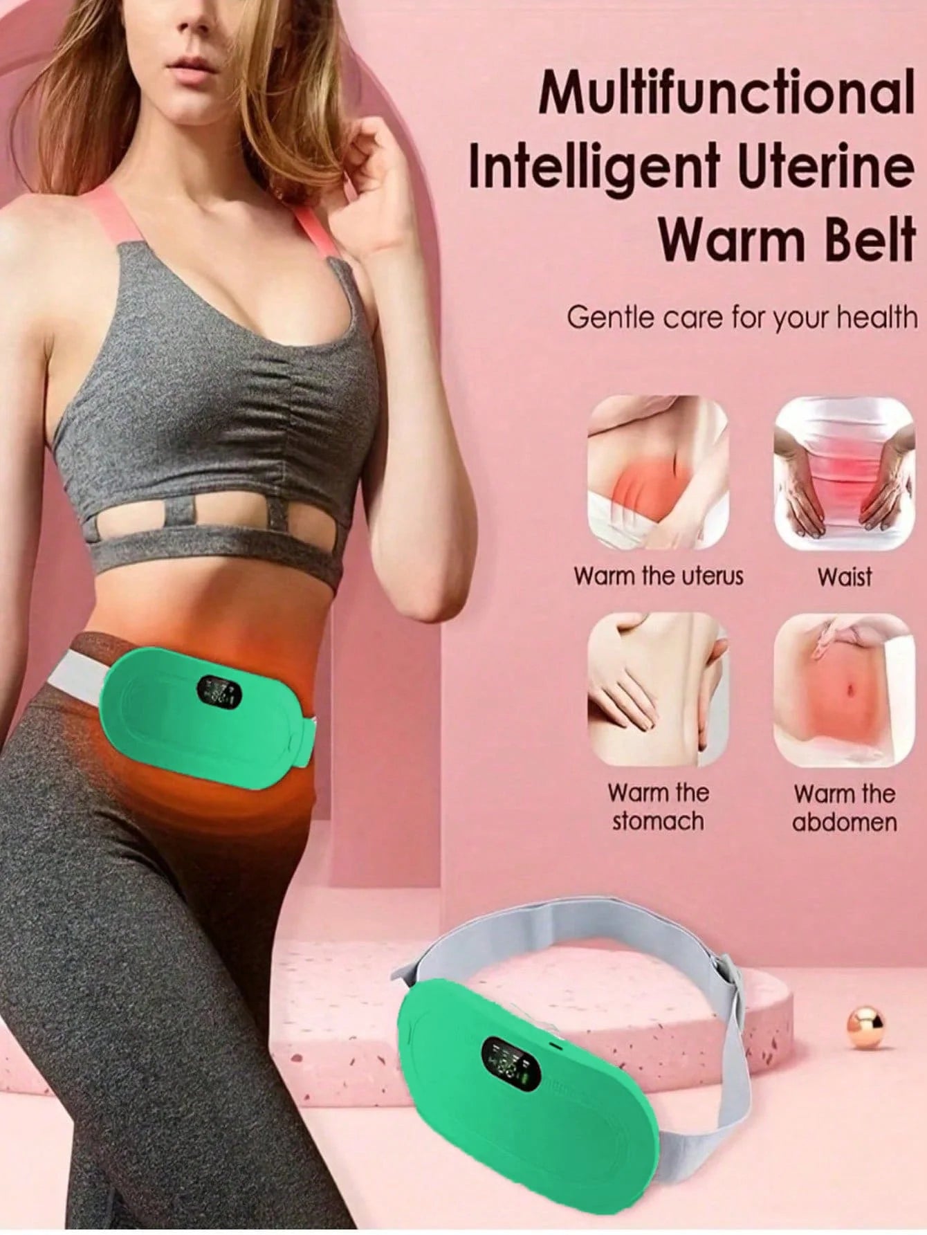 Electric Menstrual Spasm Massager Vibrator Heating Belt Suitable For Relieving Menstrual Discomfort, Keeping Waist And  heating