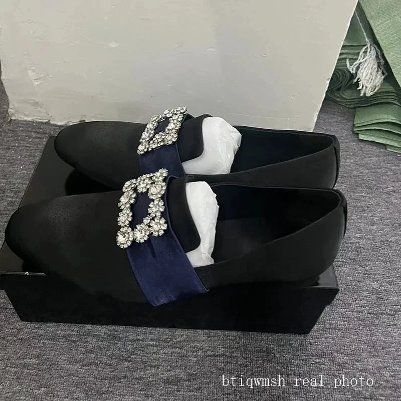 Silver Rhinestone Shoes Man Pointed Toe Black Real Suede Flats Male Fashion Wedding Shoes