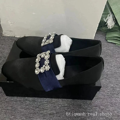 Silver Rhinestone Shoes Man Pointed Toe Black Real Suede Flats Male Fashion Wedding Shoes