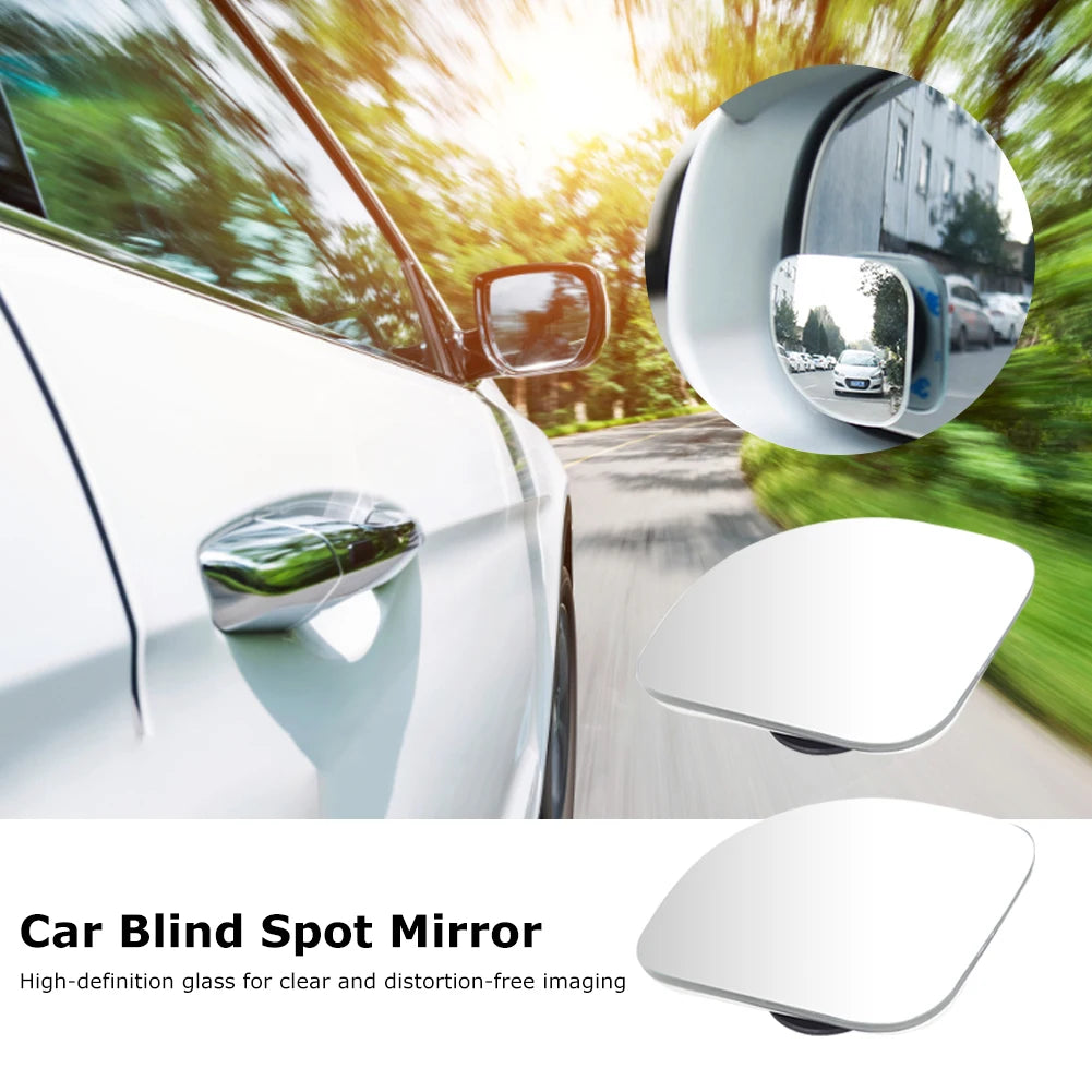 2pcs Car Mirror HD Convex Mirror Blind Spot Wide-angle 360 Degree Adjustable Clear Rearview Auxiliary Safety Driving Mirrors