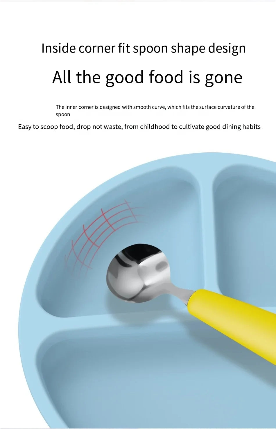 Best-Selling Silicone Children's Dinner Plate - Non-Slip, Separate Tableware & Baby Food Bowl - Perfect for Little Hands!