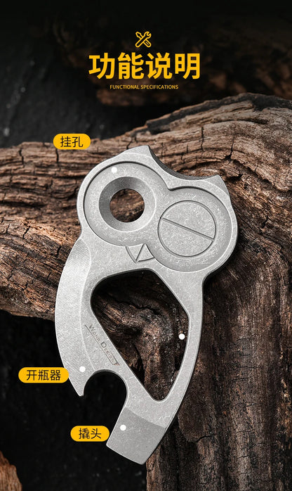 EDC Titanium Alloy  Multifunctional Tools Owl Shape Bottle Opener Portable Mini Wrench Outdoor Tools