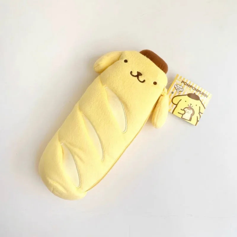 Anime Pompompurin Pencil Case Creative Bread Shaped Purse Student Pen Pouch Kids School Supplies Student Stationery Gift