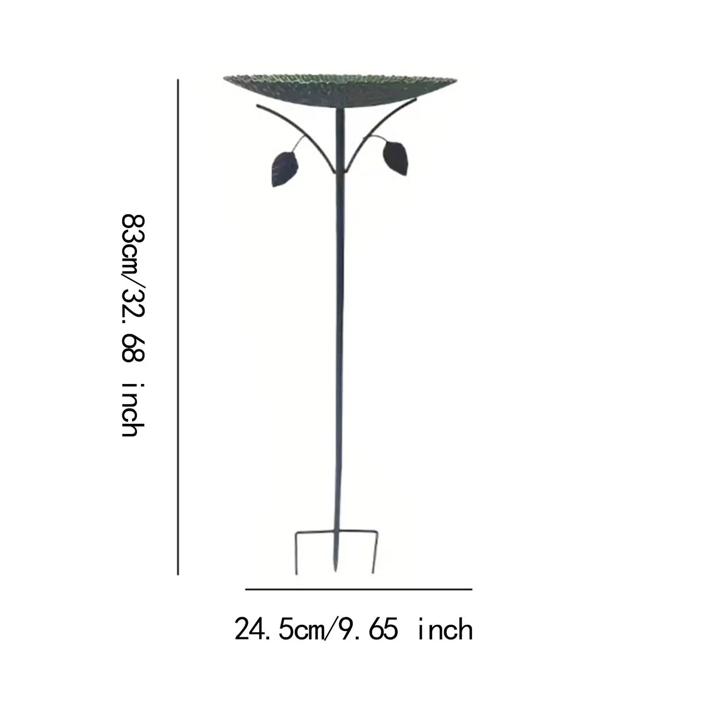 Bird Bath Feeder Bowl 5-Pronged Base Metal Bird Feeder Freestanding Birdbath for Yard Patio Outdoors Garden Iron Pedestal Stake