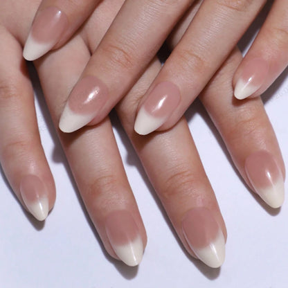 24PCS Long Coffin Pink Press On Nails Fake Press On Nails Gradation Press On Nails Summer Nails