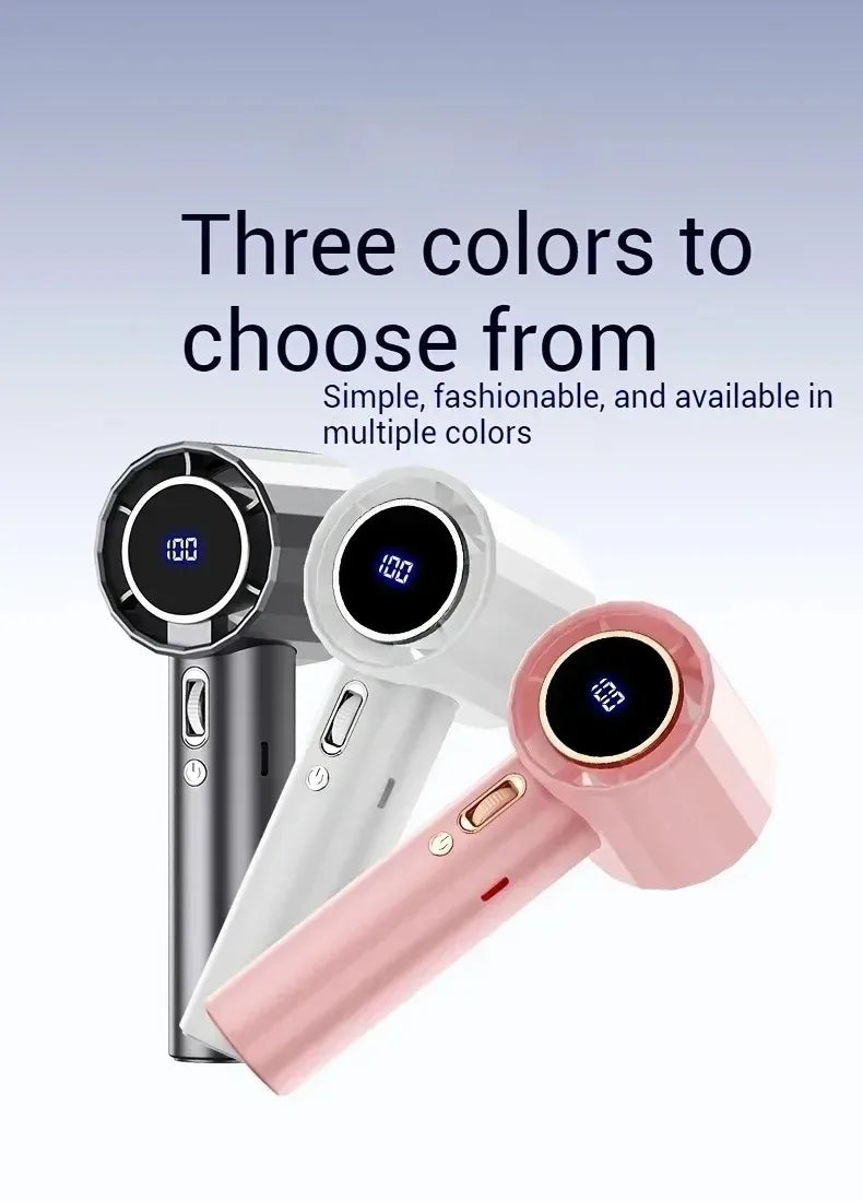 Mini Handheld Fan Portable Personal Highspeed Fan With Power Display USB Rechargeable Mute Handheld Fan Air Calculating Fan