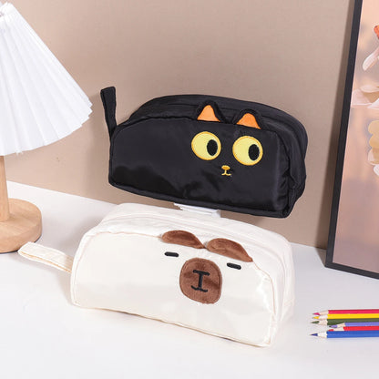 1 pc pencil case in the shape of a cute animal, cartoon-style, stylish and portable school supplies, back-to-school essentials