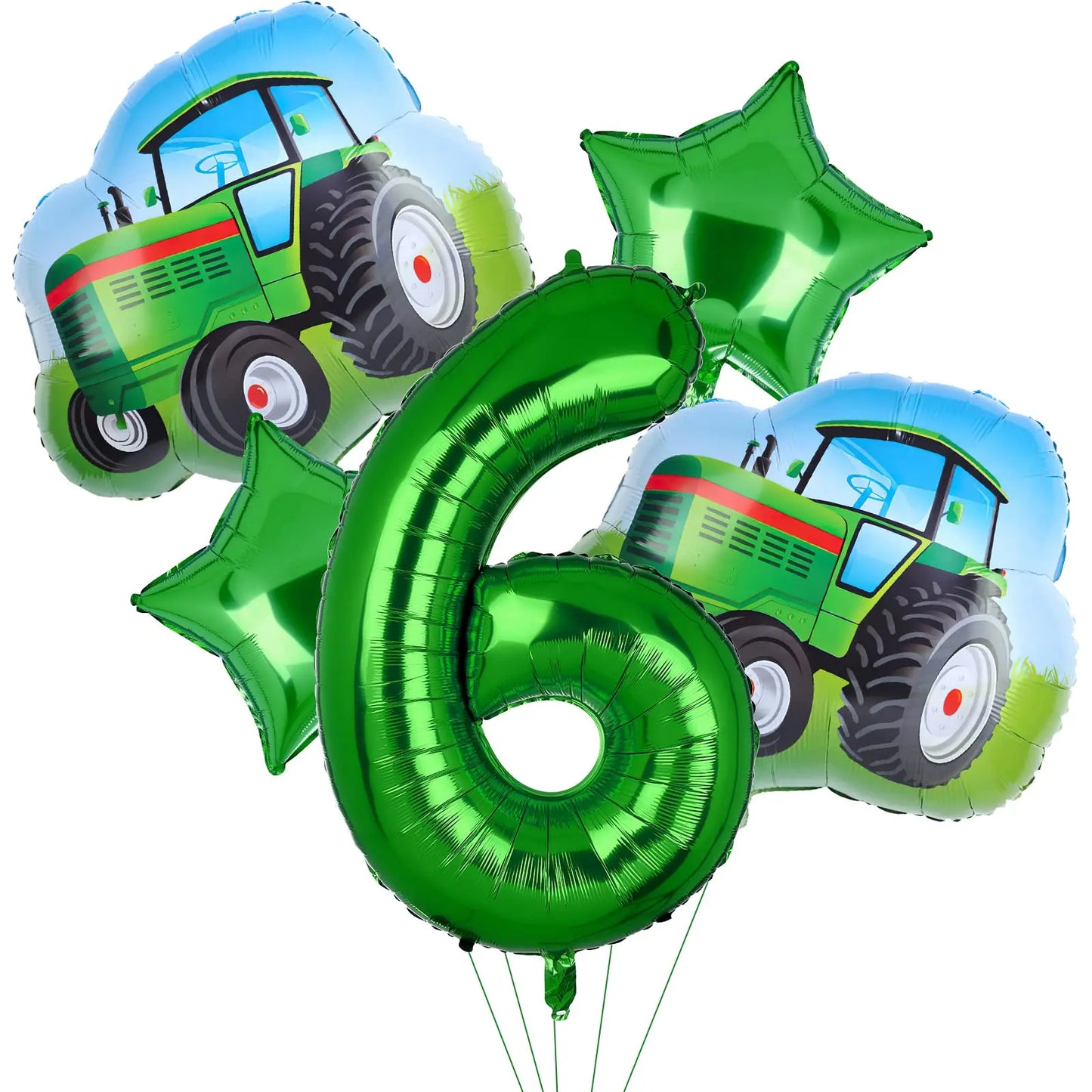 Green Farm Tractor Tableware Napkins Tablecloth Farm Tractor Theme Birthday Decor Birthday Banner Balloon Caketopper