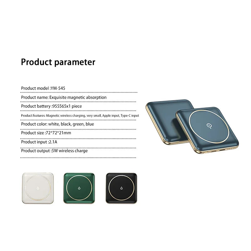 30000mAh Large Capacity Super Fast Charging YM-545 Portable Power Bank Magnetic Wireless Charging Power Bank Mobile Power Bank
