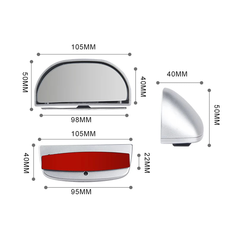 Car Mirror 360 Degree Adjustable Wide Angle Side Rear Mirrors blind Spot Snap Way for Parking Auxiliary Rear View Mirror