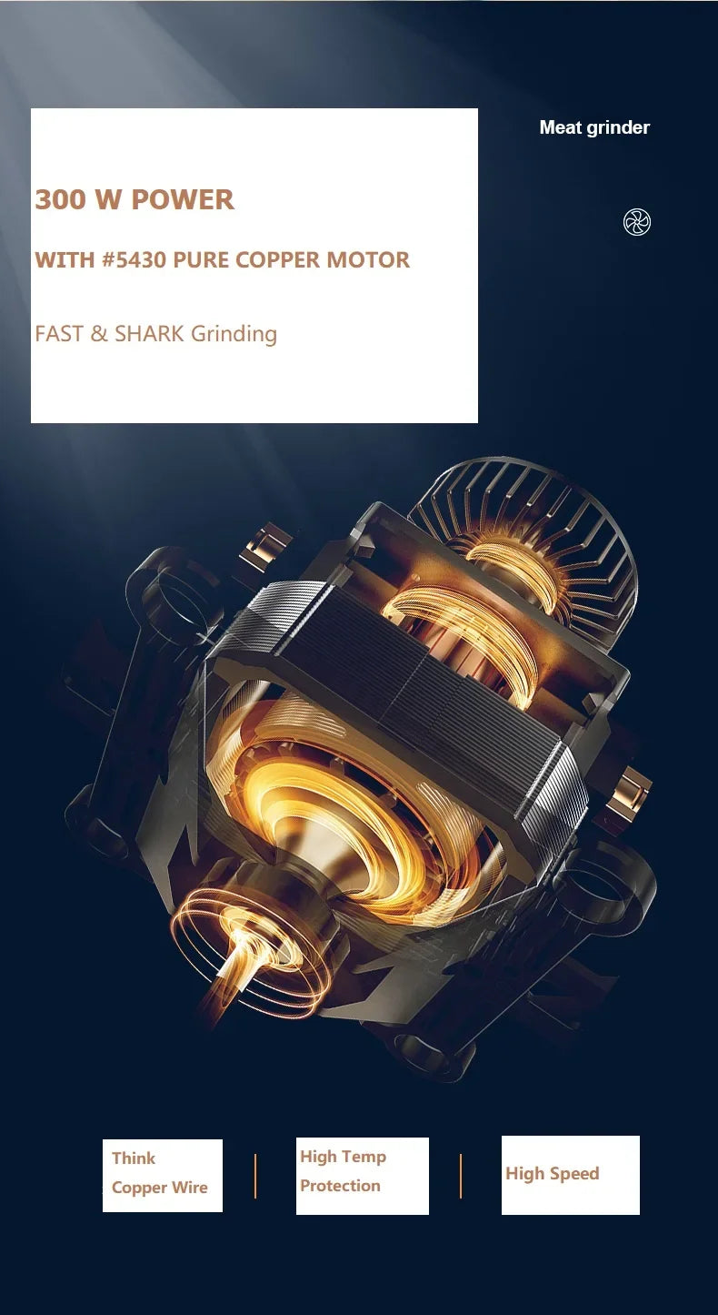 Houselin Food Processors, Meat Grinder & Food Chopper Electric Vegetable Chopper for Meat/fish/Vegetable/Baby Food