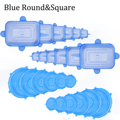 Silicone Food Preservation Cover Stretch Lids Keeping Fresh Seal Bowl Microwave Lids Reusable Plastic Wrap Kitchen Accessories