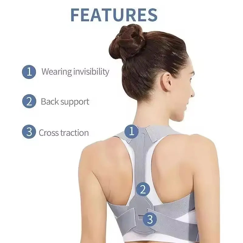 Adjustable Back Brace for Both Male and Female Use in Posture Correction to Prevent Hunchback in Aitting Posture