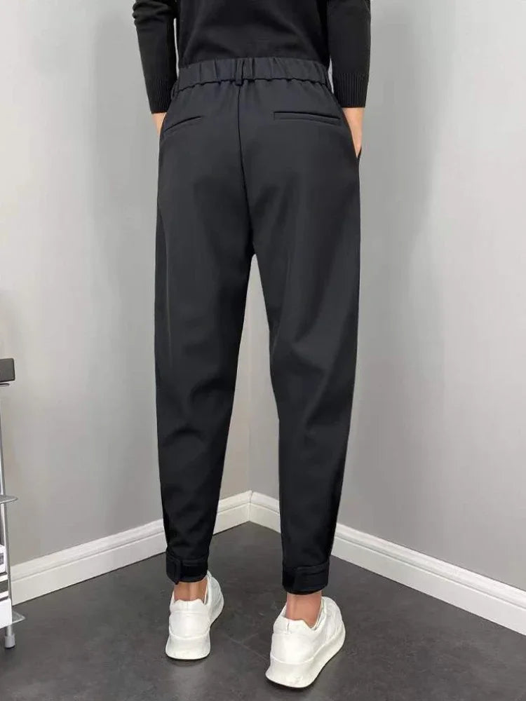 9 Cropped Office Male Suit Trousers Plus Big Size Men's Summer Pants Work Cheap High Quality Designer Clothes Elegant Tailoring