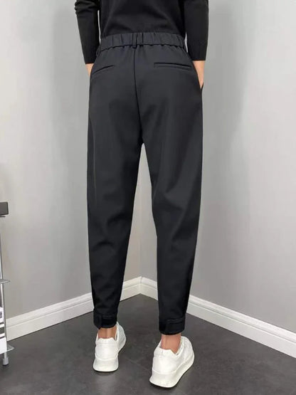 9 Cropped Office Male Suit Trousers Plus Big Size Men's Summer Pants Work Cheap High Quality Designer Clothes Elegant Tailoring