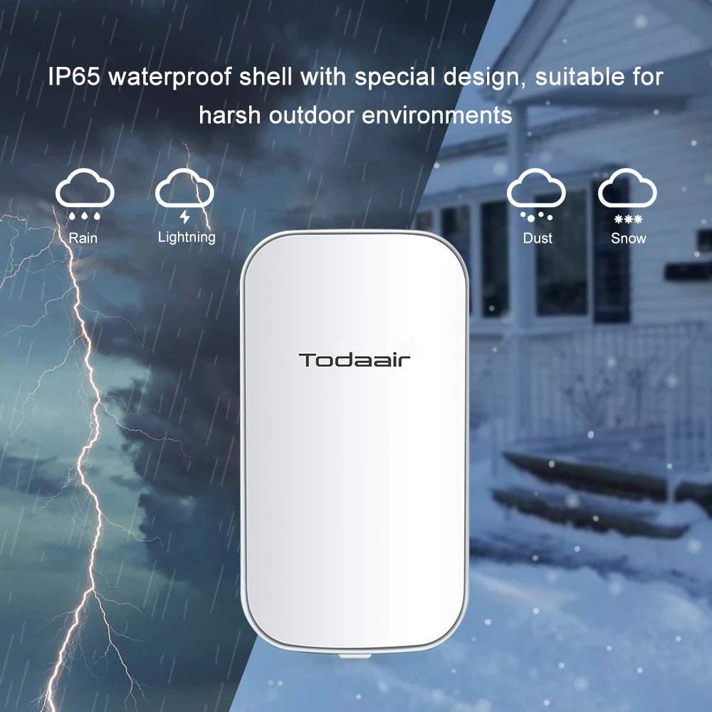 Outdoor Wireless WiFi Extender, WiFi Signal Repeater, WiFi Booster & Signal Amplifier, Weatherproof, Dual Band , 65 Devices
