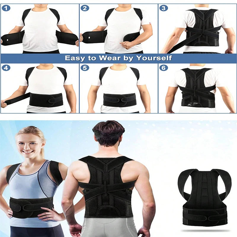 Posture Corrector For Women And Men Back Brace Adjustable & Comfy Support  And Shoulder Straightener For Spine Improves Posture