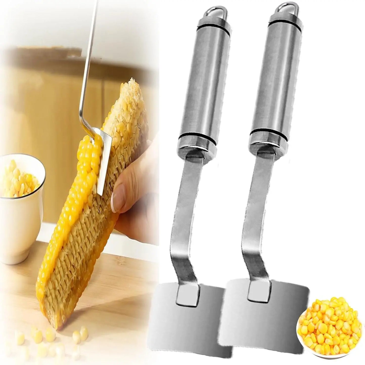 Corn Peeler,Corn on The Cob Remover,Manually Operated Corn Kernel Stripper Handle Easy To Clean Corn Stripping Shovel