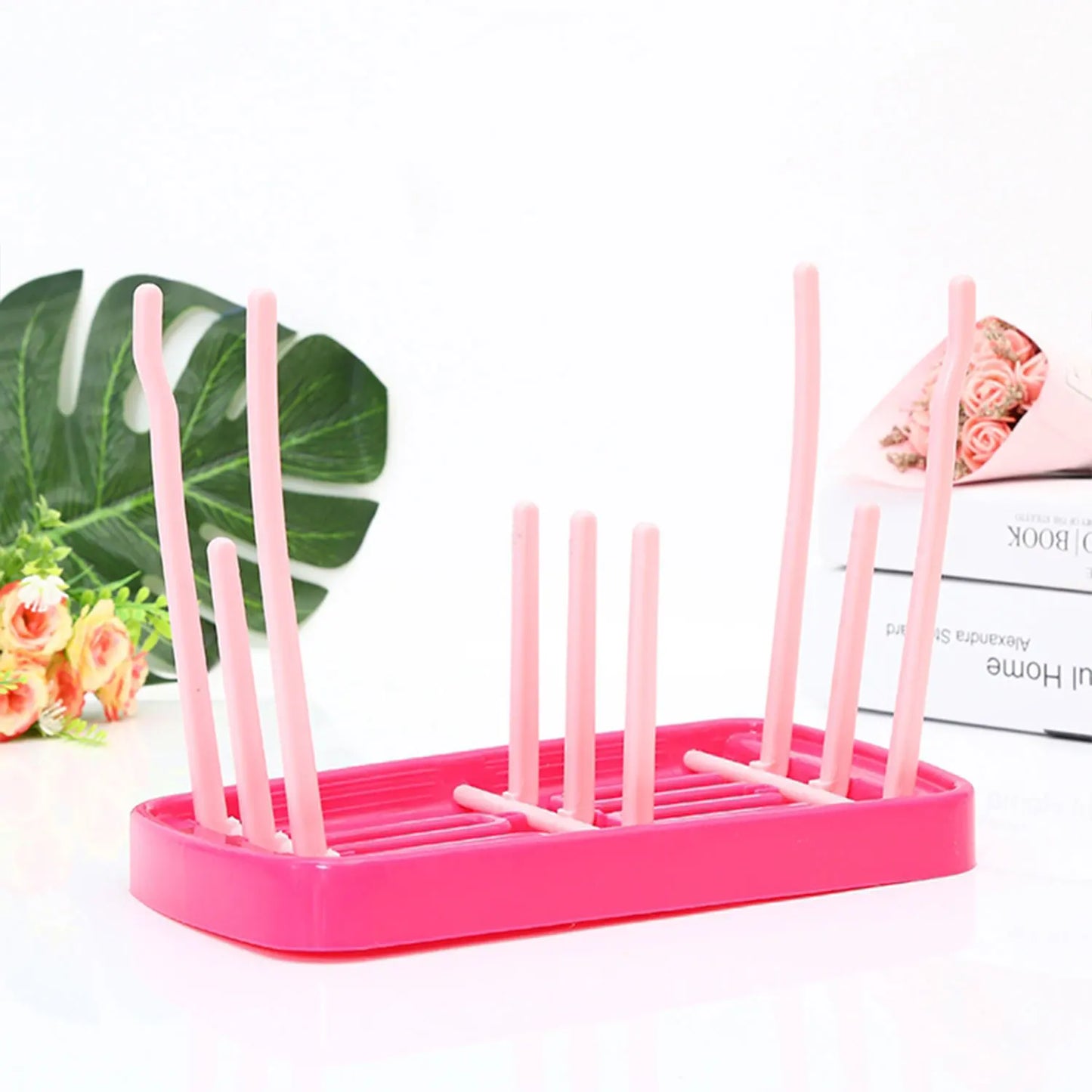 Bottle Dry Rack Baby Bottle Drain Drying Racks Blue Pink Baby Bottle Cleaning Dryer Drainer Storage Drying Rack