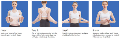 Posture Corrector for Women and Men Adjustable Upper Back Brace Shoulder Lumbar Support Belt Corset Posture Correction