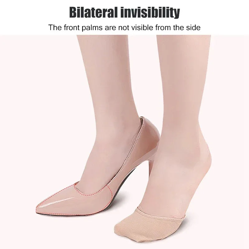 Womens High-Heeled Shoe Insoles-Ergonomic Half Insoles Protective Five-toe Forefoot Pads Ultra-Absorbent Non Skid Half Sock